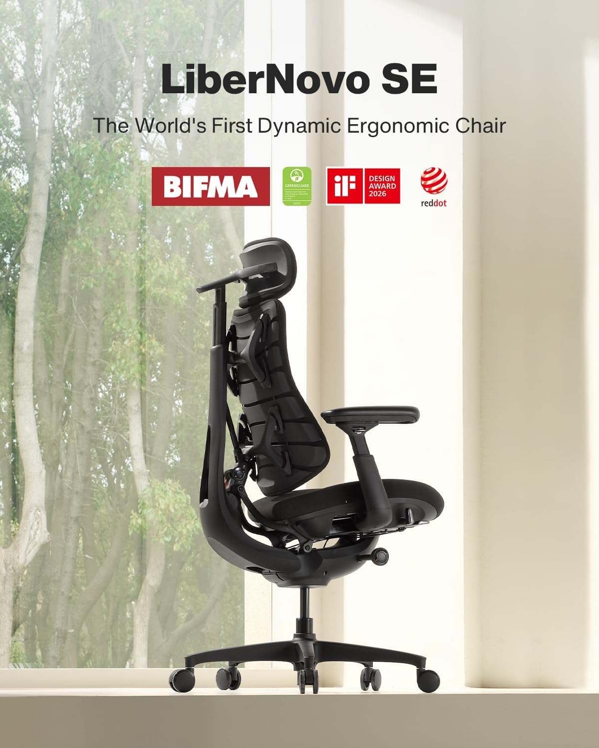 SILLA DE OFICINA LIBERNOVO OMNI SE ERGONÓMICA CON SOPORTE LUMBAR MANUAL 48 CM - 2