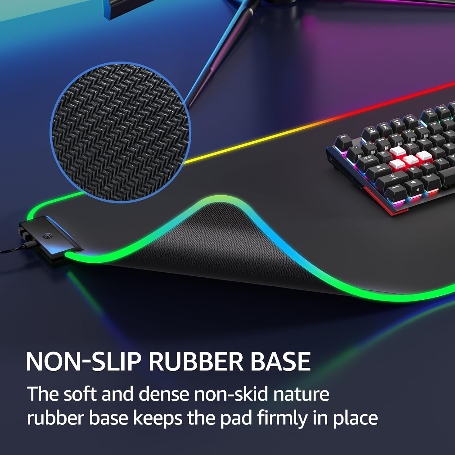 MOUSE PAD GAMER KTRIO RGB XL 80 X 30 CM NEGRO - 4