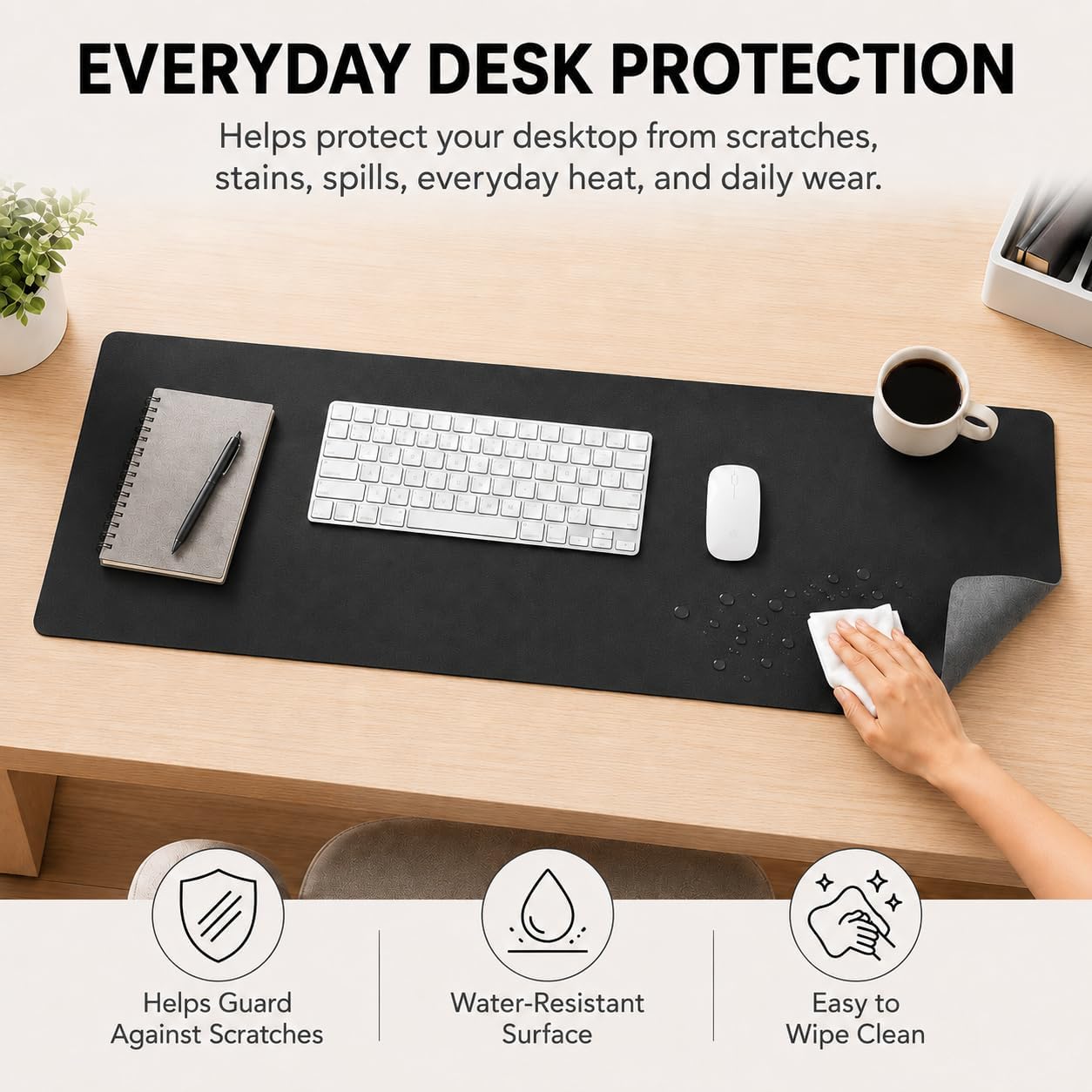 MOUSE PAD GRANDE PARA GAMING KTRIO 80 X 30 CM NEGRO PU - 3