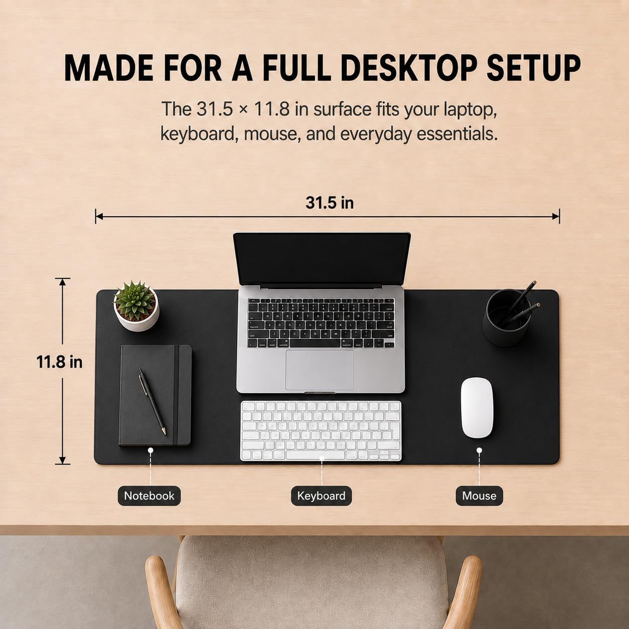 MOUSE PAD GRANDE PARA GAMING KTRIO 80 X 30 CM NEGRO PU - 5