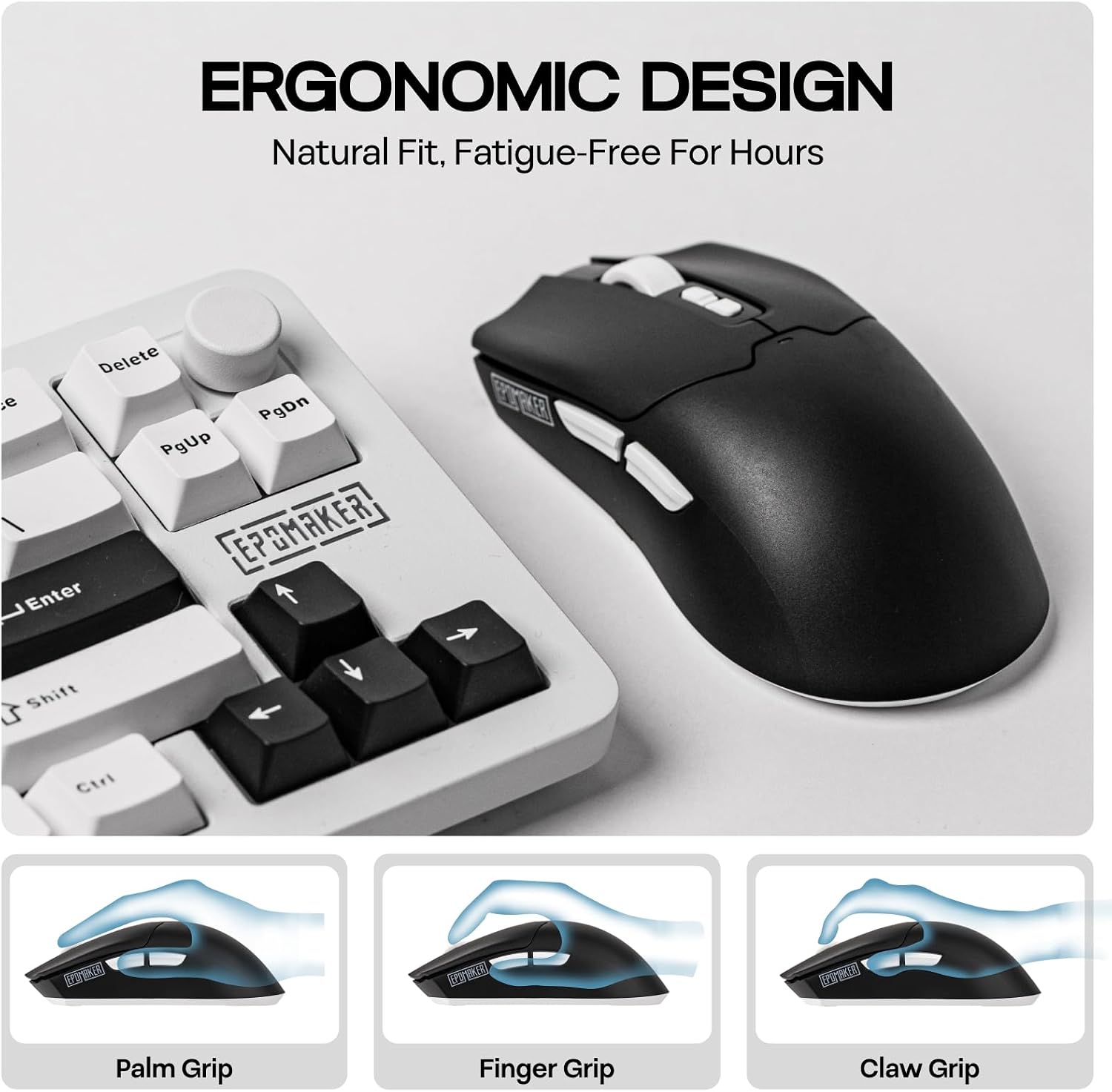 MOUSE GAMER EPOMAKER CLICK LITE INALÁMBRICO NEGRO 500MAH 59G - 4