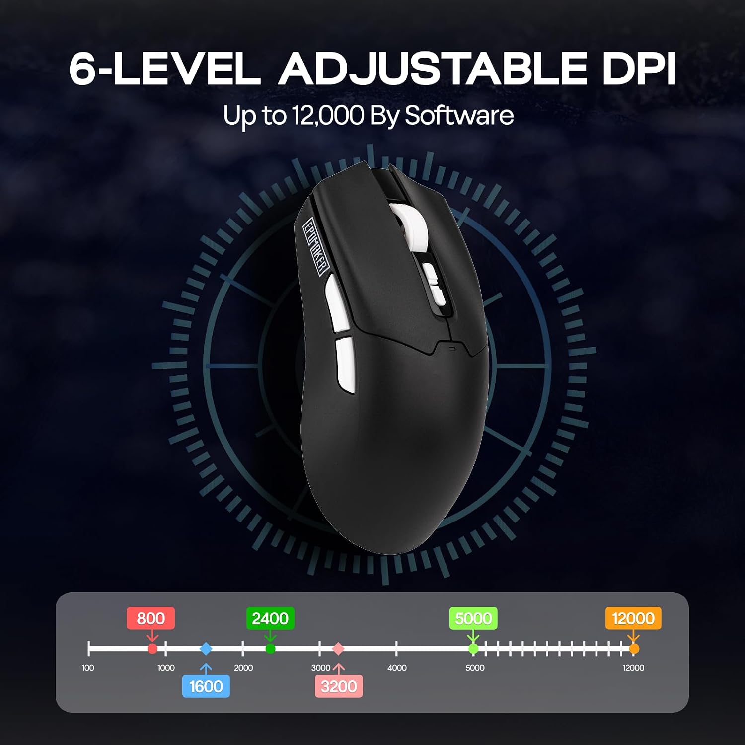 MOUSE GAMER EPOMAKER CLICK LITE INALÁMBRICO NEGRO 500MAH 59G - 5