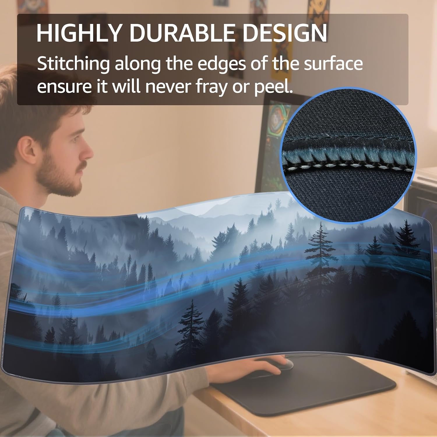 MOUSE PAD GRANDE PARA GAMING KTRIO XL 80 X 30 CM CLOUD FOREST - 3