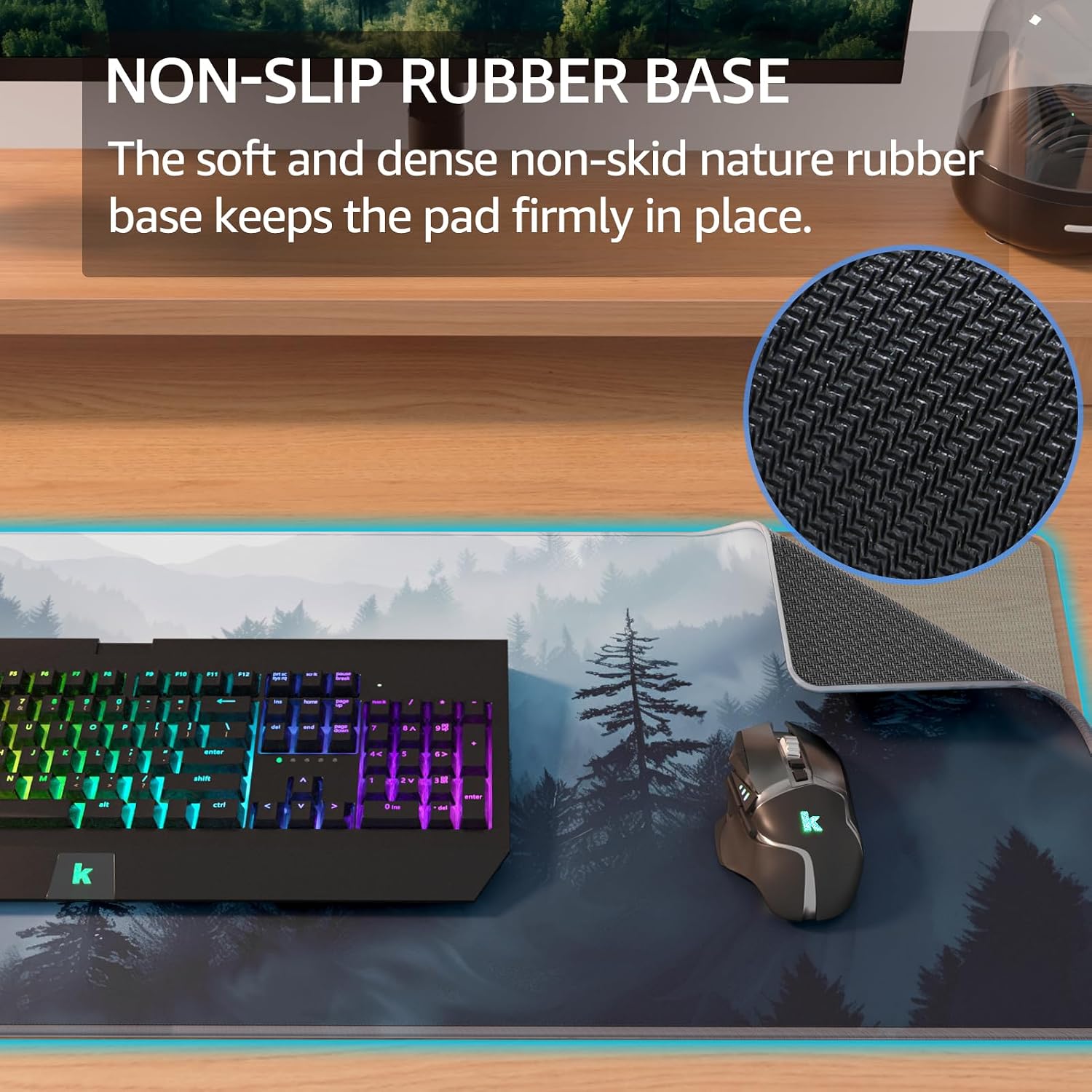 MOUSE PAD GRANDE PARA GAMING KTRIO XL 80 X 30 CM CLOUD FOREST - 4