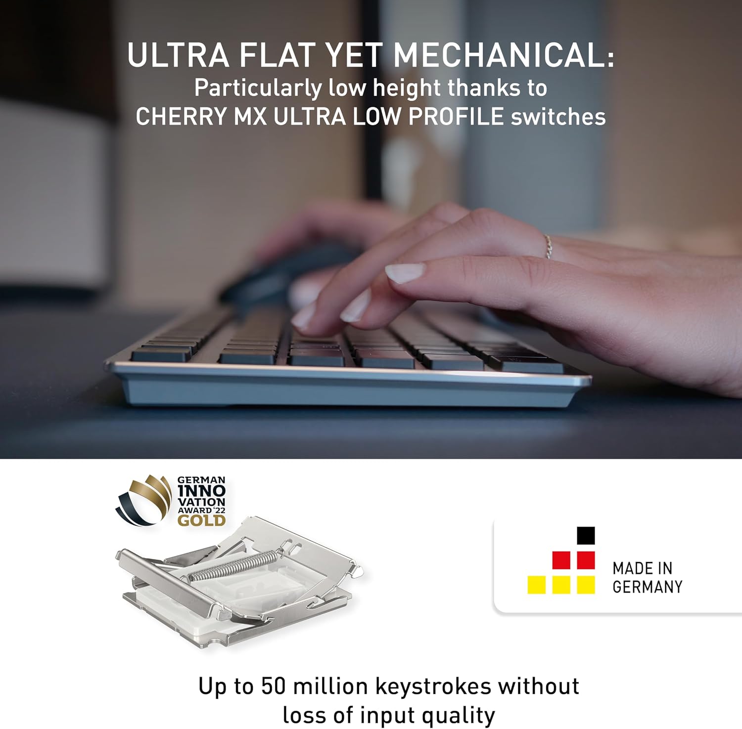 TECLADO MECÁNICO COMPACTO INALÁMBRICO CHERRY KW X ULP 2.0 MINI NEGRO - 3