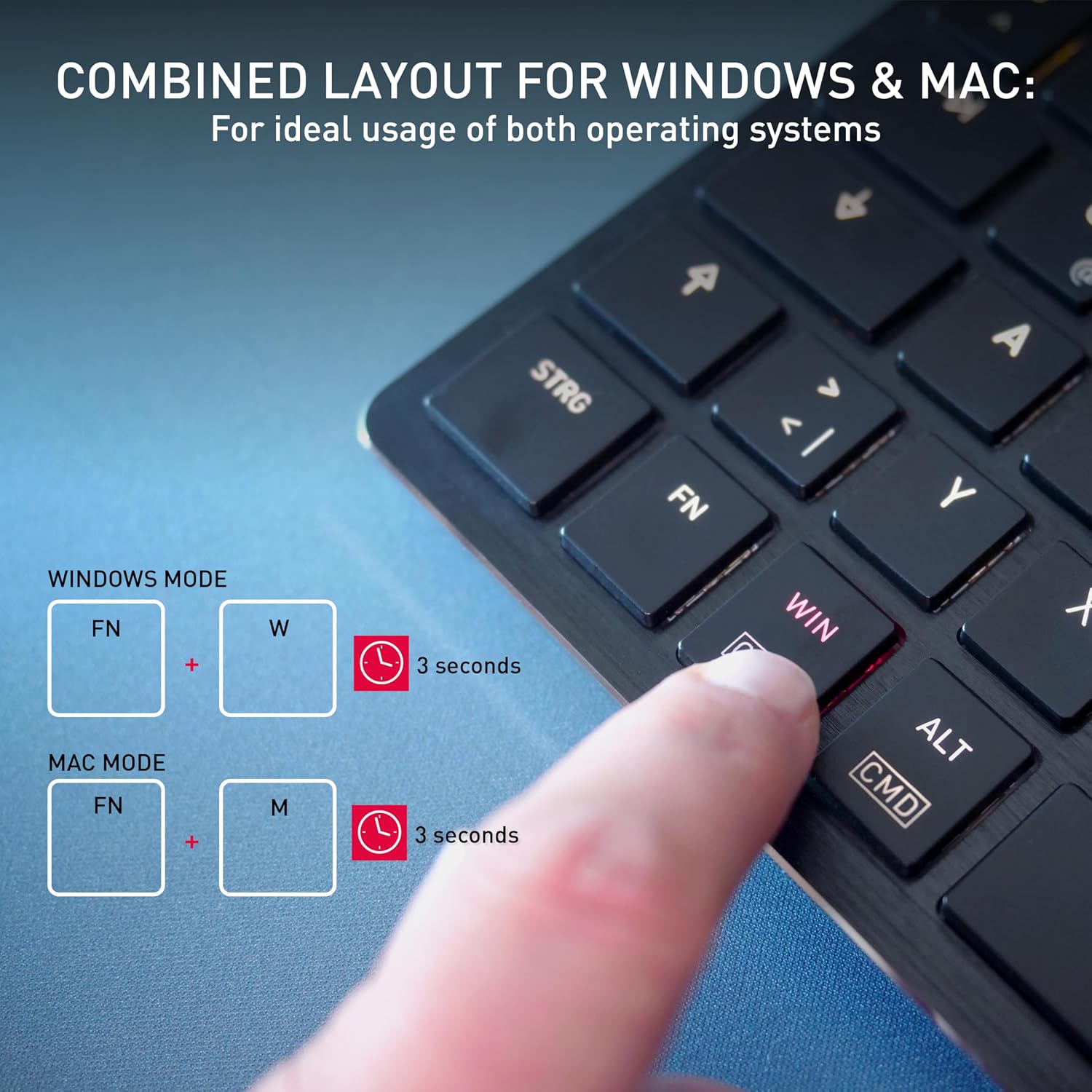 TECLADO MECÁNICO COMPACTO INALÁMBRICO CHERRY KW X ULP 2.0 MINI NEGRO - 4
