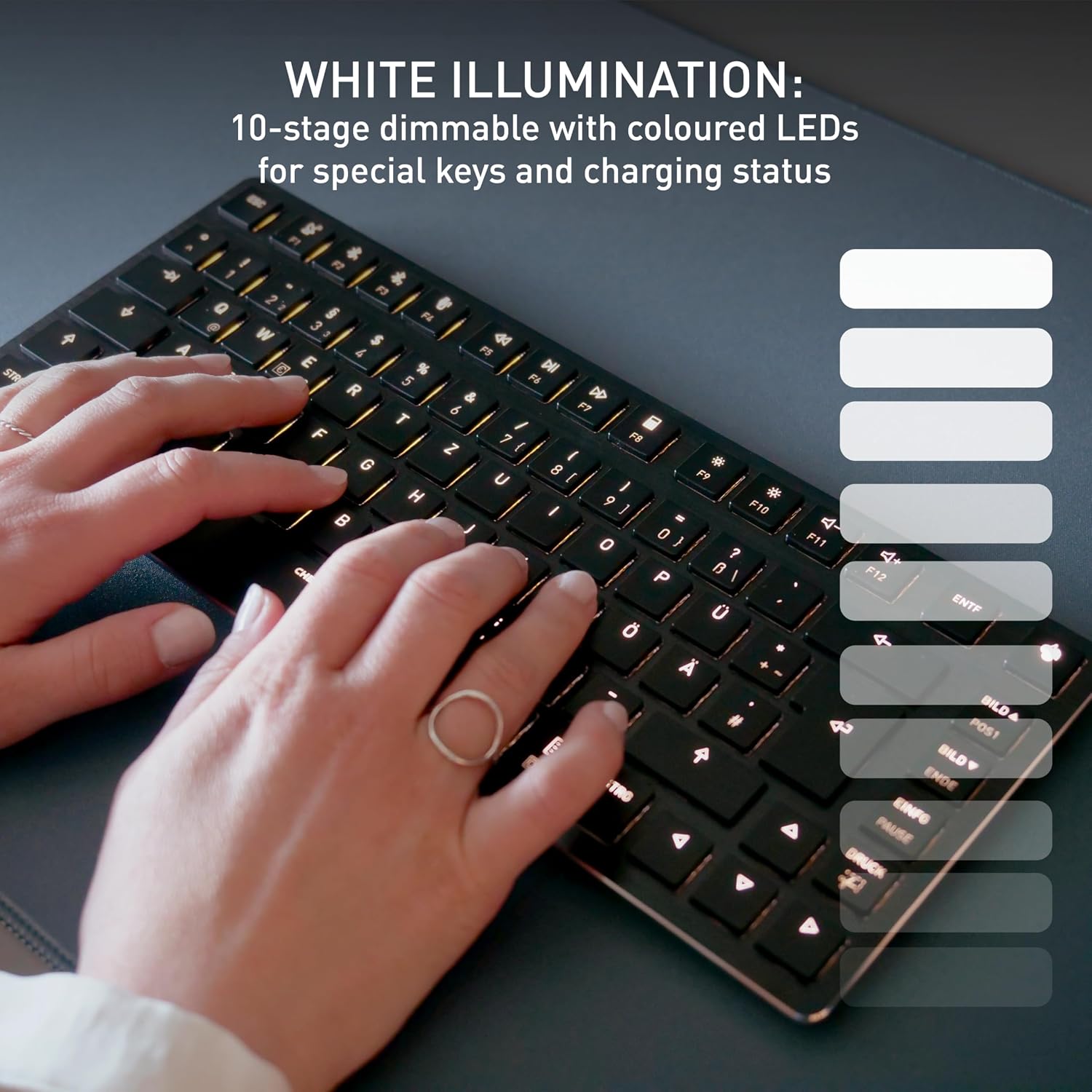 TECLADO MECÁNICO COMPACTO INALÁMBRICO CHERRY KW X ULP 2.0 MINI NEGRO - 5