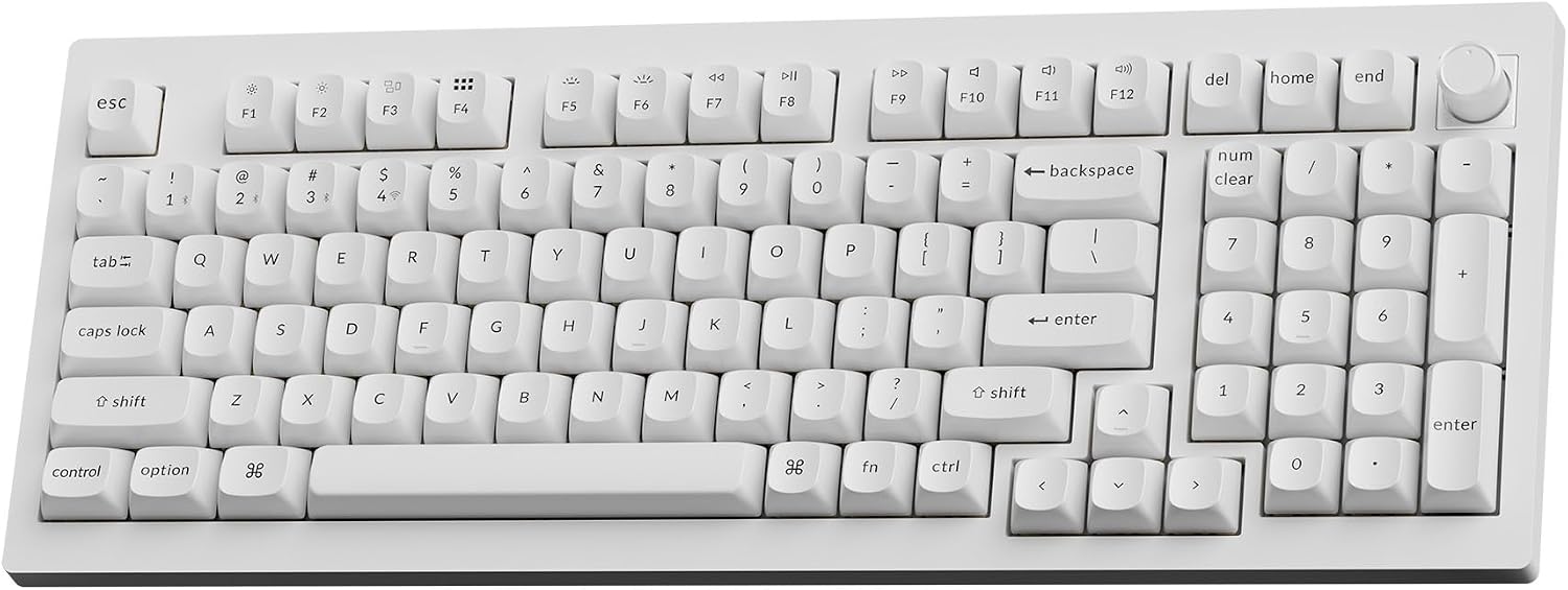 TECLADO MECÁNICO INALÁMBRICO KEYCHRON V5 ULTRA 96% RED SWITCH BLANCO - 1
