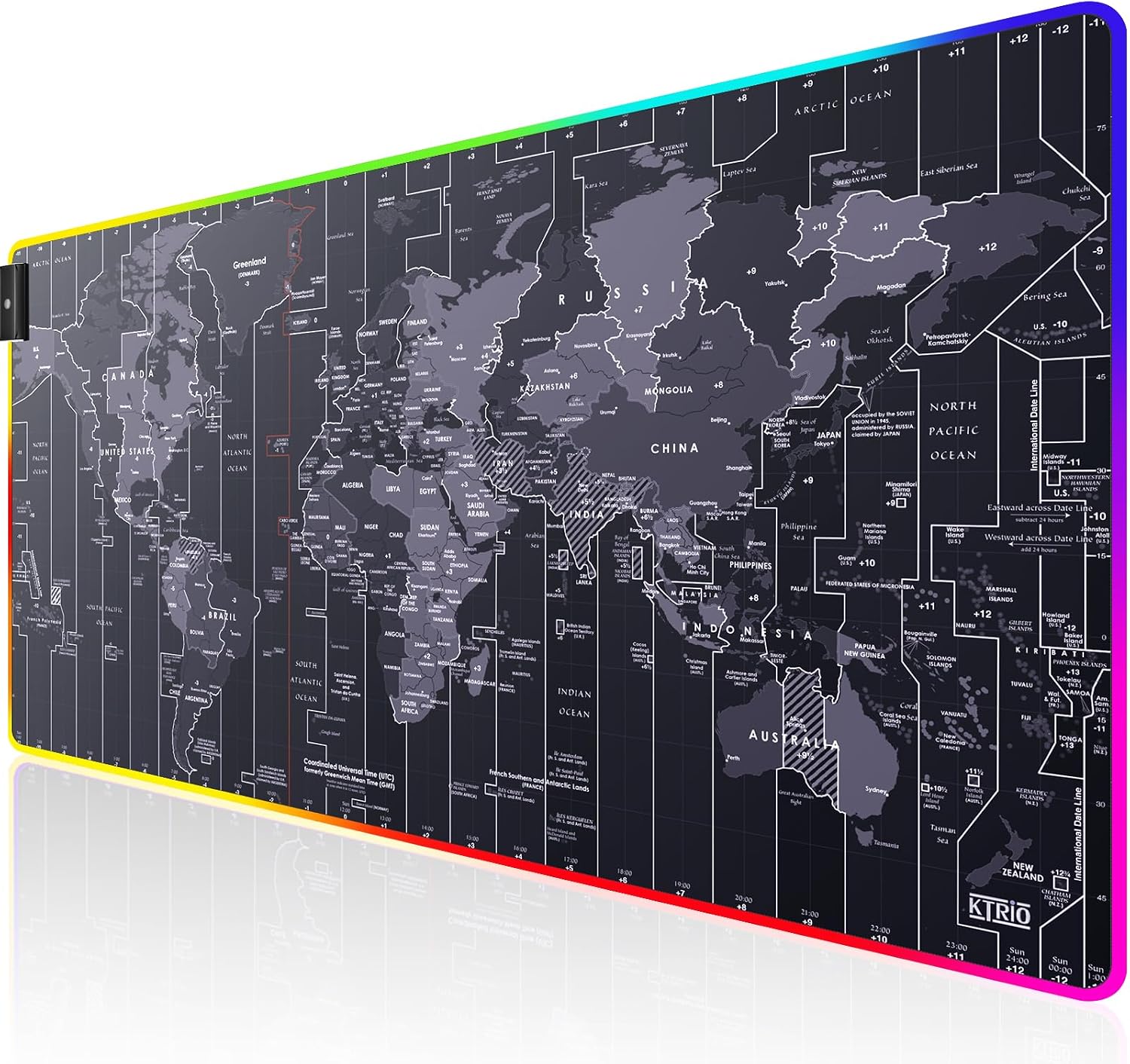 MOUSE PAD KTRIO RGB XXL MAPA MUNDIAL 80 X 40 CM - 1