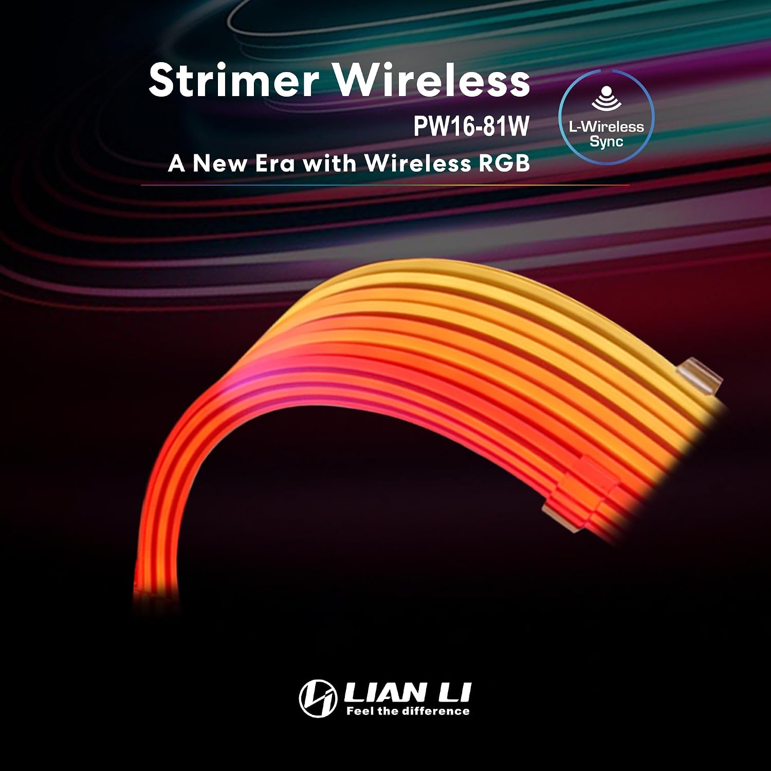 CABLE EXTENSOR DE PODER RGB INALÁMBRICO 16-PIN PARA GPU LIAN LI STRIMER PW16-81W - 2