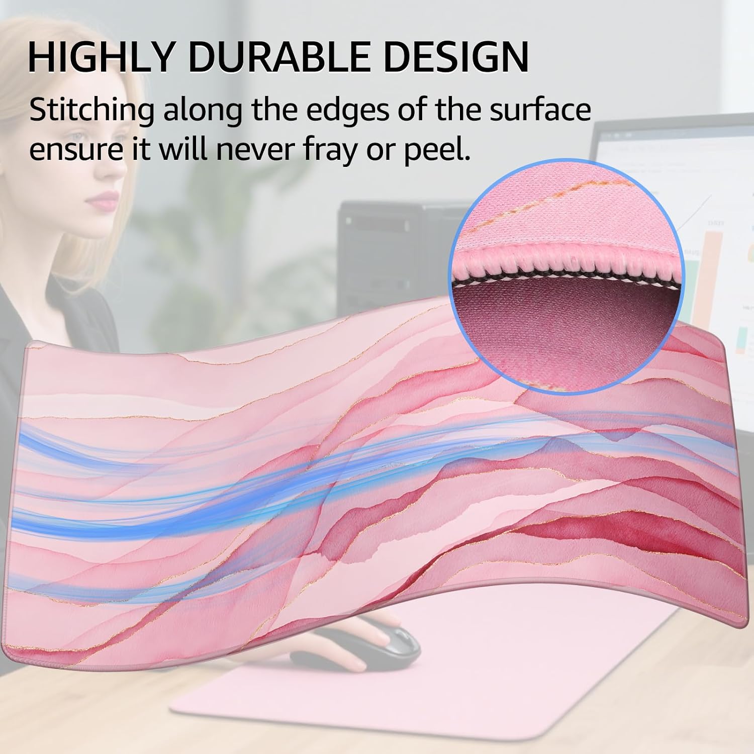 MOUSE PAD GRANDE PARA GAMING KTRIO XXL 80 X 40 CM ROSA GLOW - 4