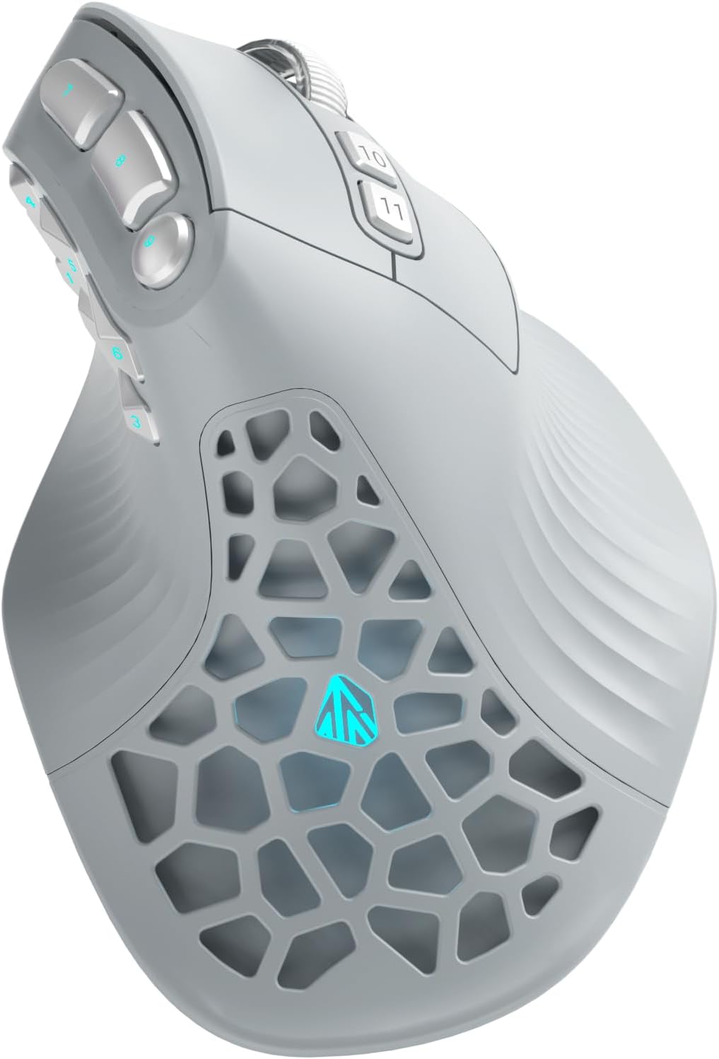 MOUSE ERGONÓMICO VERTICAL SOLAKAKA E9 PRO 8K DONGLE GRIS PLATA - 1