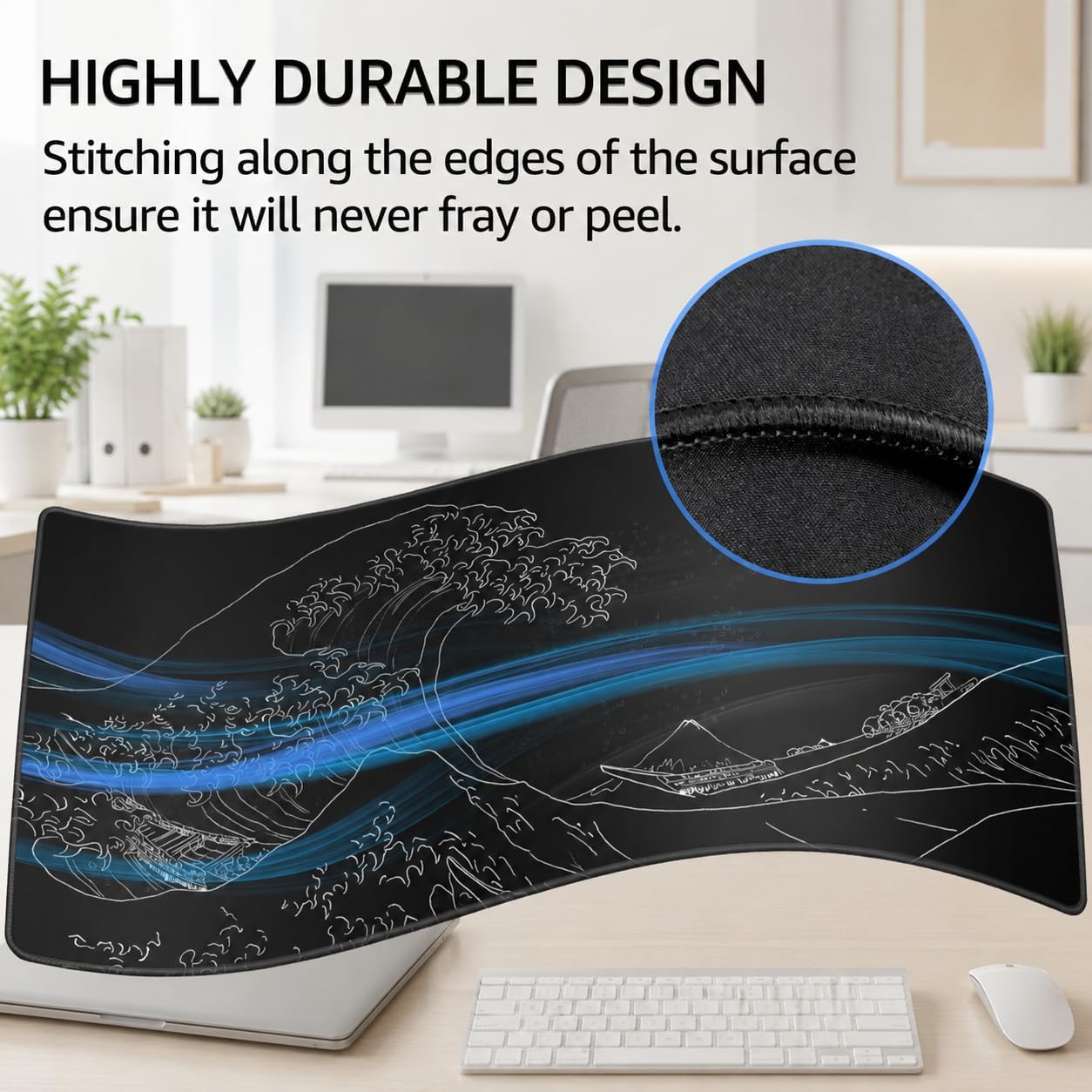 MOUSE PAD GRANDE PARA GAMING KTRIO KANAGAWA WAVE XL 80 X 30 CM - 3