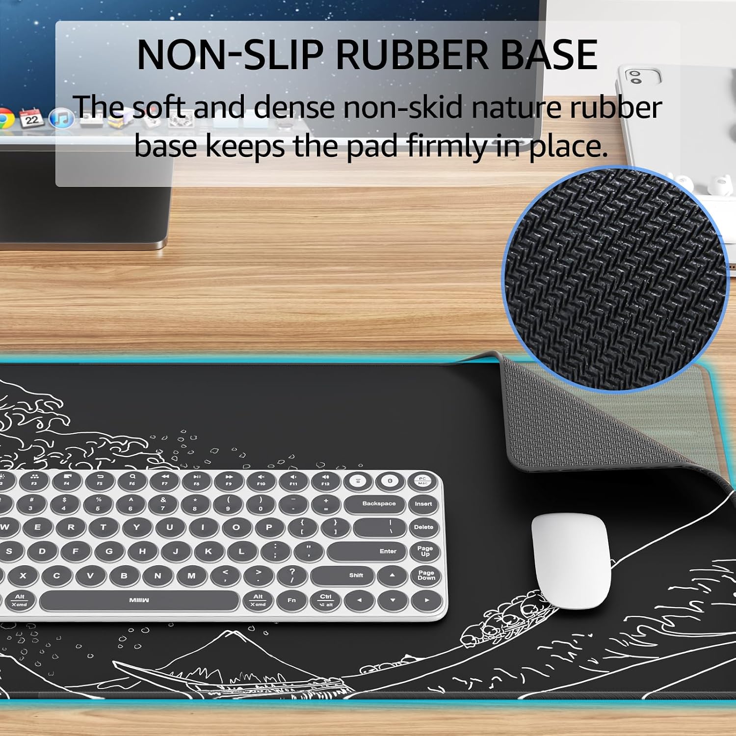 MOUSE PAD GRANDE PARA GAMING KTRIO KANAGAWA WAVE XL 80 X 30 CM - 4