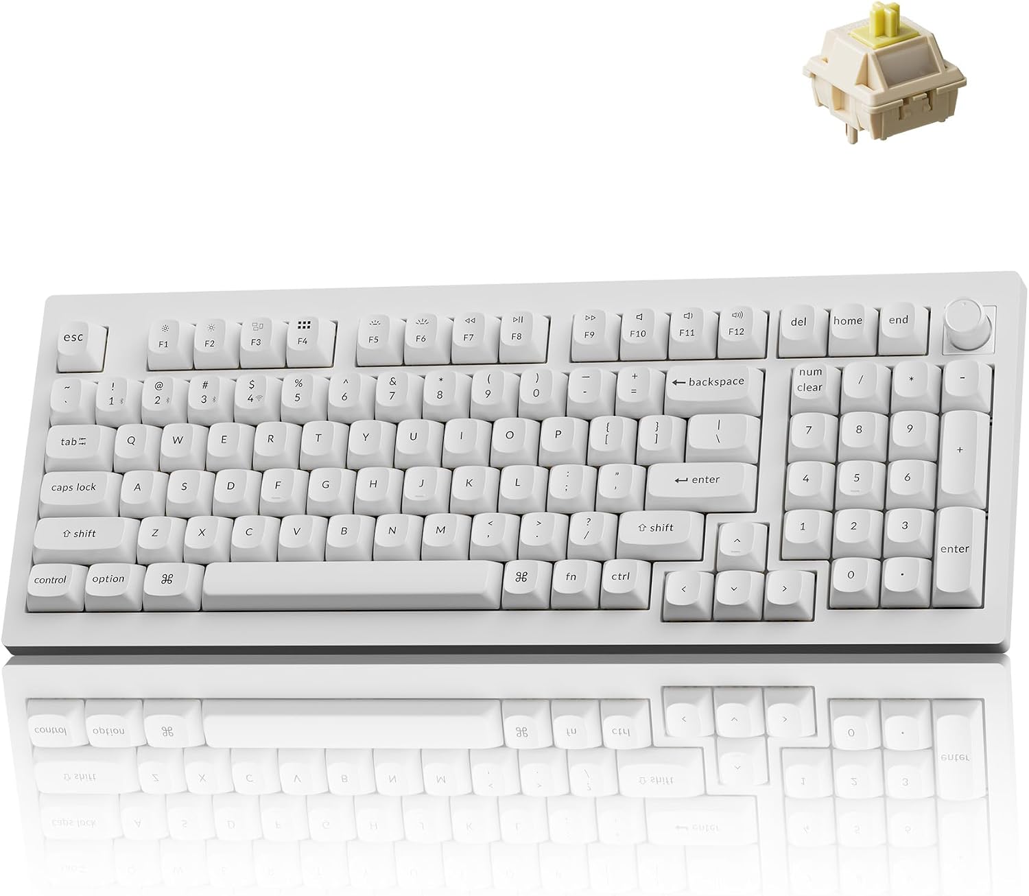 TECLADO MECÁNICO INALÁMBRICO KEYCHRON V5 ULTRA 96% BANANA SWITCH BLANCO - 1