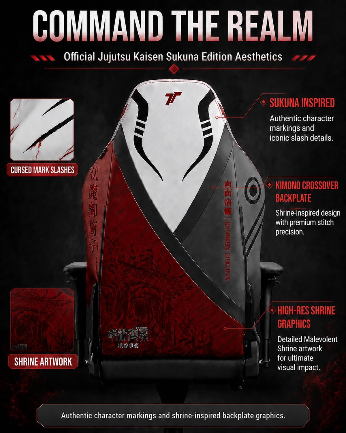 SILLA DE OFICINA TTRACING JUJUTSU KAISEN GUARDIAN HIGH BACK GAMING SUKUNA - 2