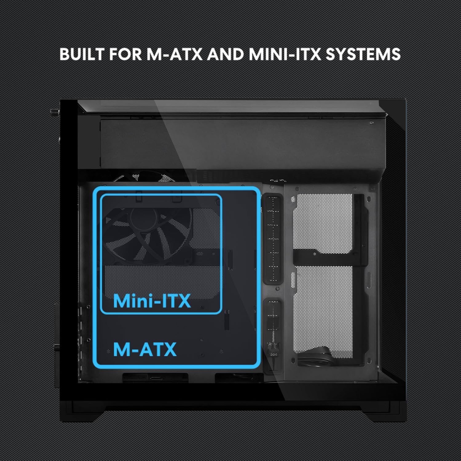 GABINETE PARA PC LIAN LI O11 VISION-M MATX NEGRO - 4