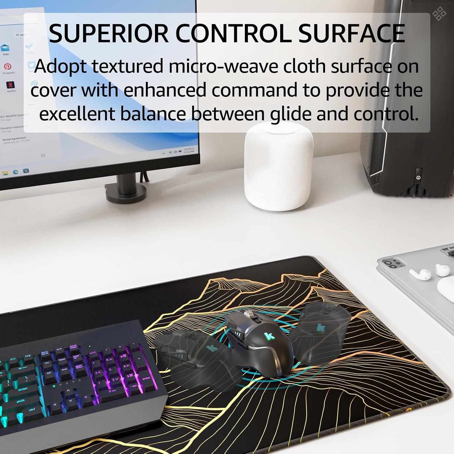 MOUSE PAD GRANDE PARA GAMING KTRIO XL 80 X 30 CM BRIGHT RISE - 2
