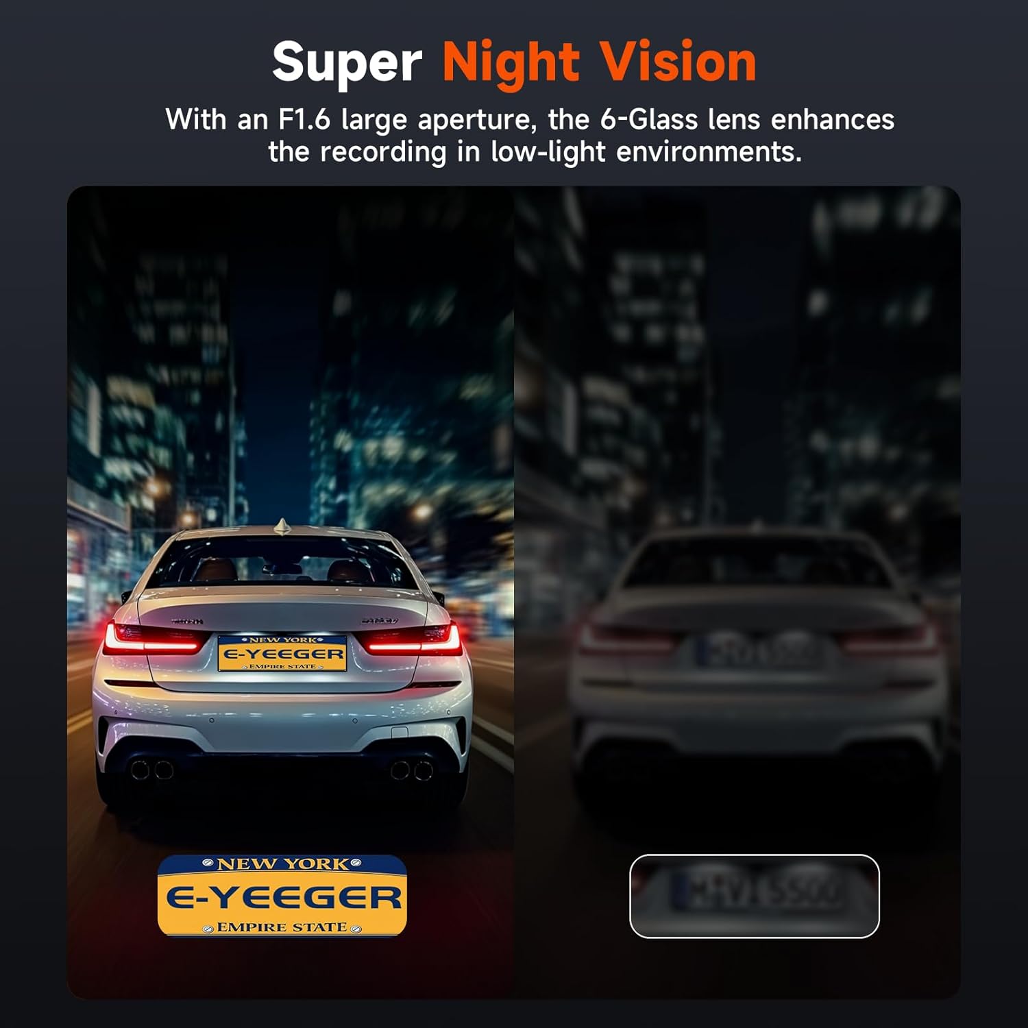 CÁMARA PARA AUTO E-YEEGER DASH CAM FRONTAL 4K Y TRASERA 1080P CON TARJETA 32GB INCLUIDA - 4