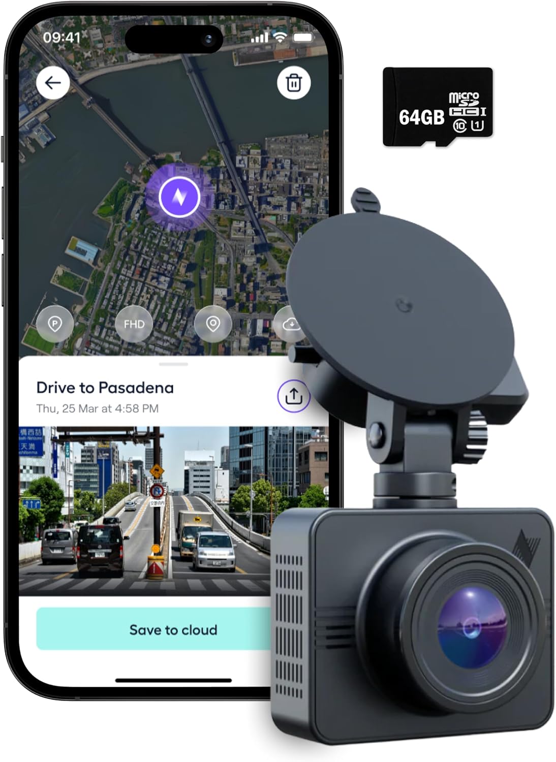 CÁMARA PARA AUTO NEXAR BEAM GPS CON SUSCRIPCIÓN 1 AÑO Y ALMACENAMIENTO EN LA NUBE 64 GB - 1