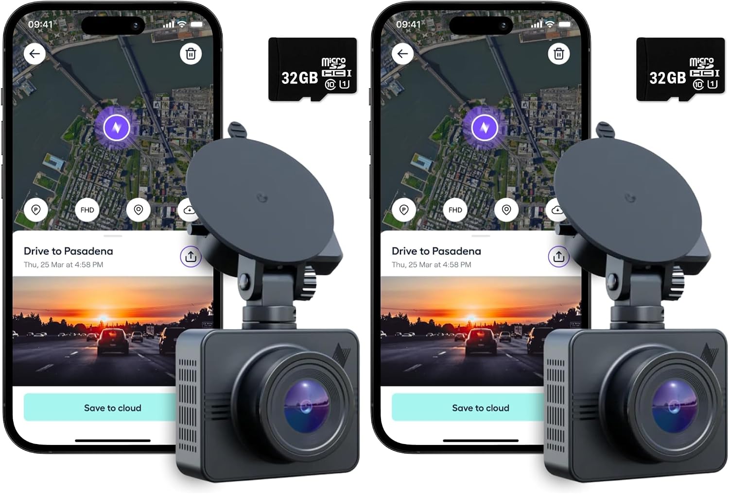 CÁMARA PARA AUTO NEXAR BEAM GPS CON TARJETA SD 32GB Y SUSCRIPCIÓN NEXAR CLASSIC - 1