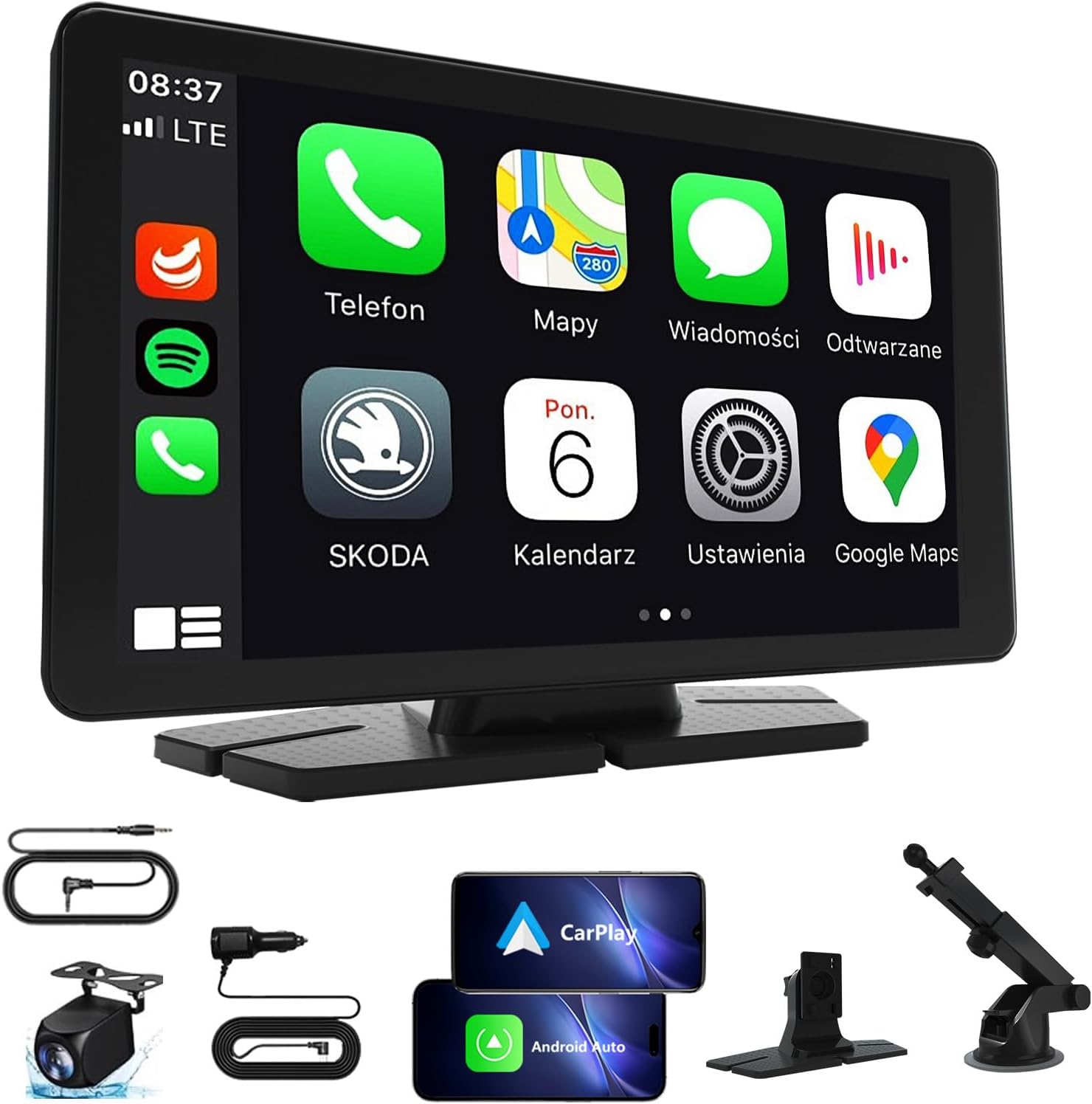 PANTALLA CARPLAY VNEIMQN 7' HD PORTÁTIL INALÁMBRICA PARA AUTO CON ANDROID AUTO Y APPLE CARPLAY - 1
