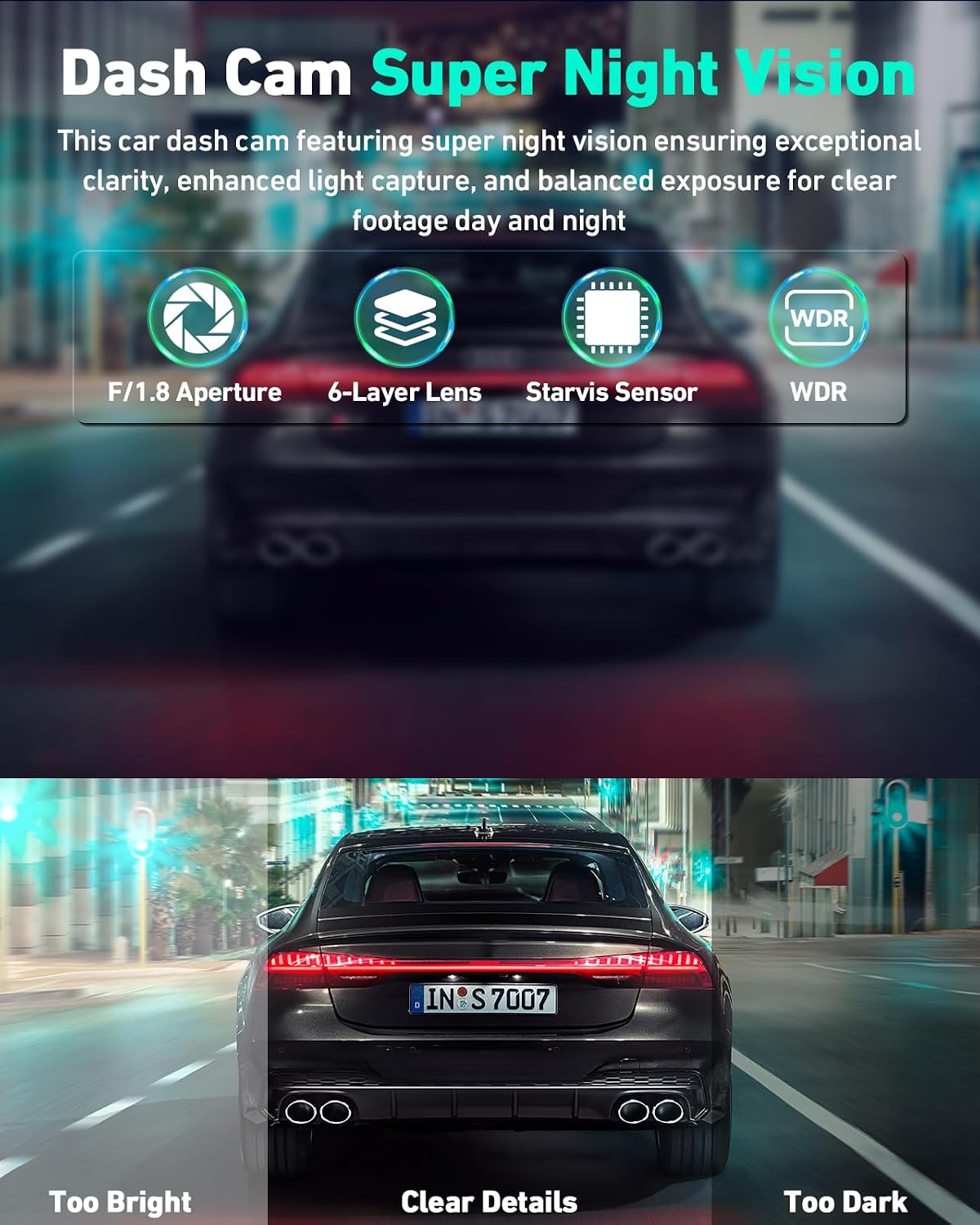 CÁMARA PARA AUTO BIUONE 4K CON WIFI 5GHZ Y CONTROL POR APP - 5