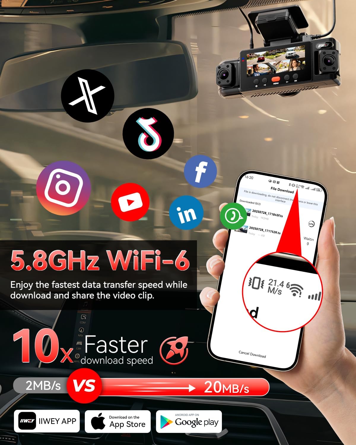CÁMARA PARA AUTO IIWEY N6 4 CANALES 360° CON VISIÓN NOCTURNA Y TARJETA 128GB - 3