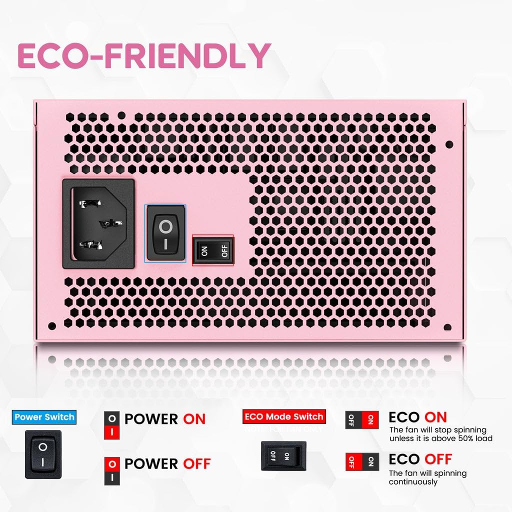 FUENTE DE PODER VETROO 850W PINK ATX 3.1 PCIE 5.1 - 3