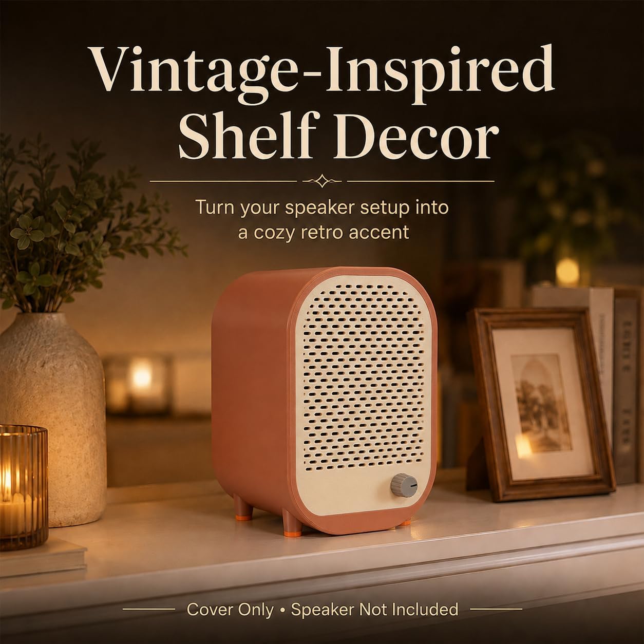 FUNDA SOPORTE PARA PARLANTE INTELIGENTE NATUHODE ESTILO RADIO RETRO COMPATIBLE CON ALEXA ECHO DOT 4/5 - 3