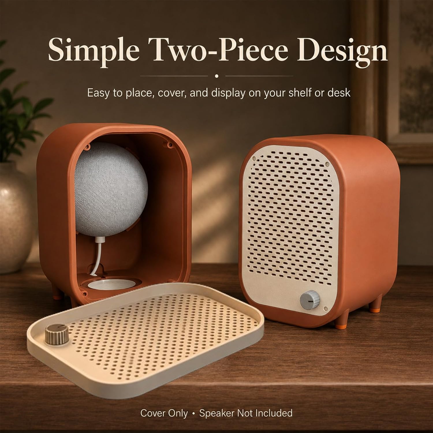FUNDA SOPORTE PARA PARLANTE INTELIGENTE NATUHODE ESTILO RADIO RETRO COMPATIBLE CON ALEXA ECHO DOT 4/5 - 5