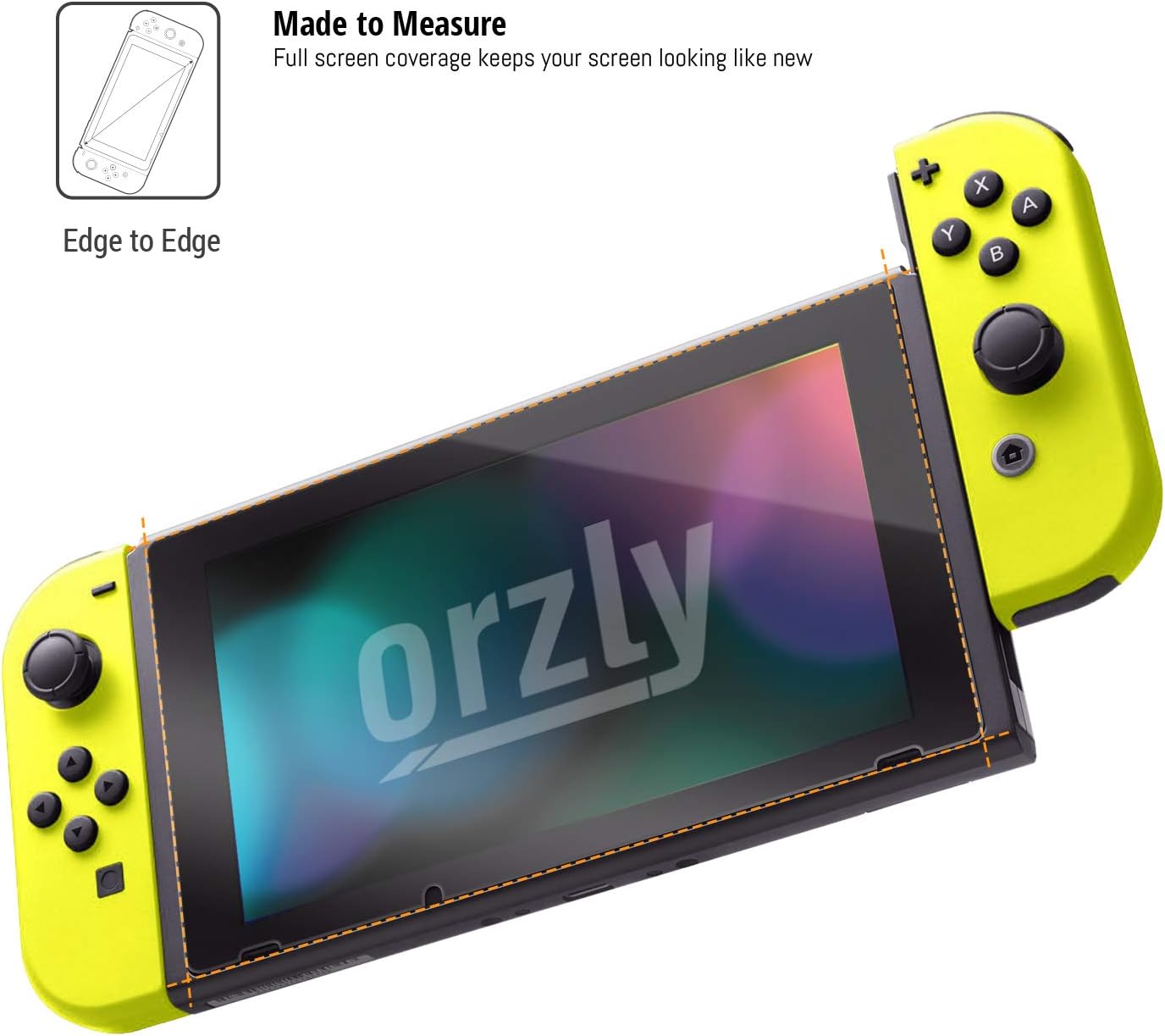PROTECTOR DE PANTALLA DE VIDRIO TEMPLADO ORZLY PARA NINTENDO SWITCH 6.2 PULGADAS PACK X2 - 4