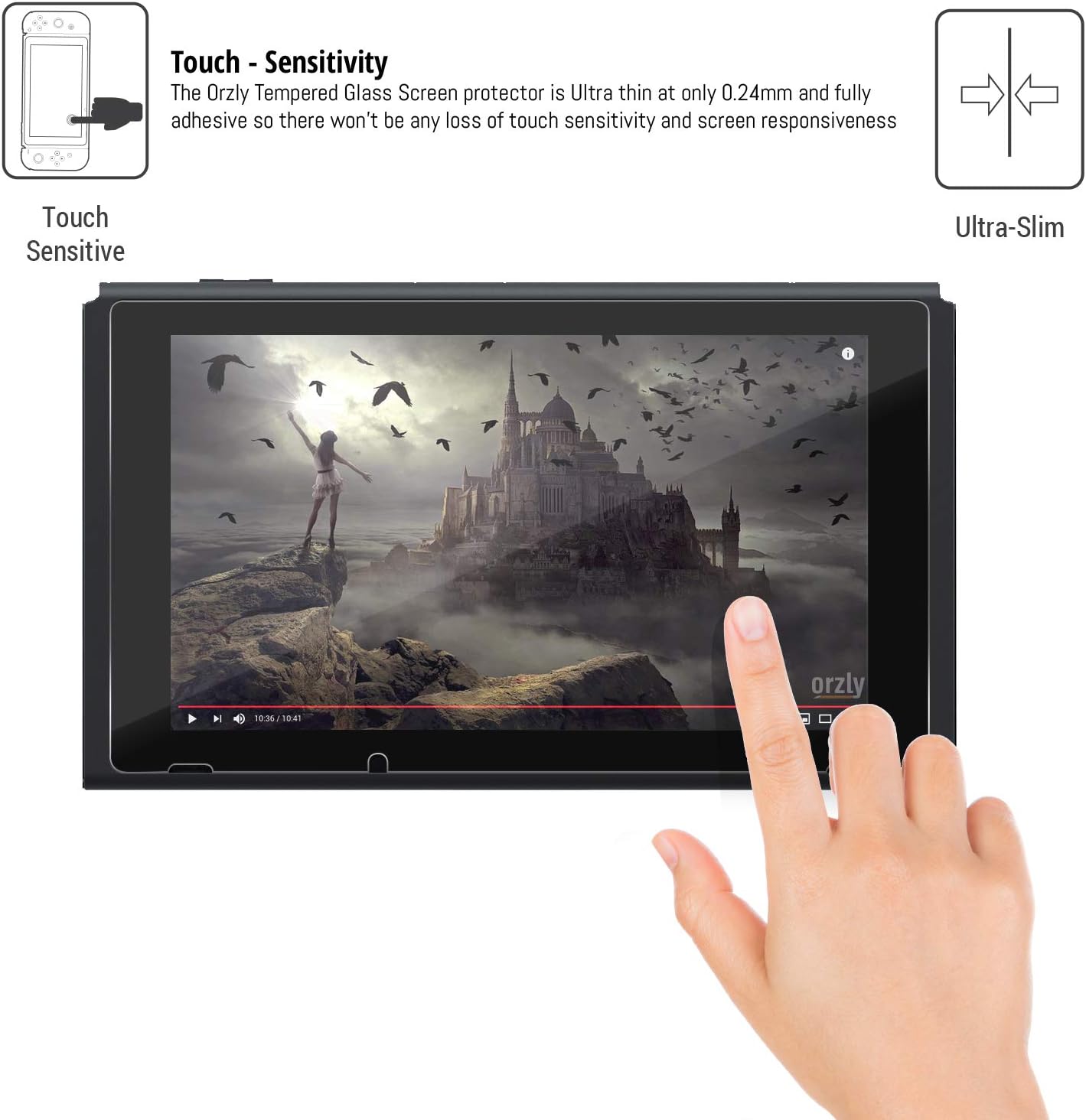 PROTECTOR DE PANTALLA DE VIDRIO TEMPLADO ORZLY PARA NINTENDO SWITCH 6.2 PULGADAS PACK X2 - 5