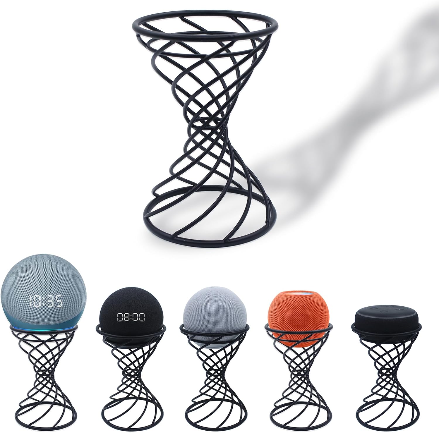 SOPORTE PARA PARLANTES DUTIPLUS SMART SPEAKER TABLE STAND PARA ECHO DOT 3RA/4TA/5TA GEN, APPLE HOMEPOD MINI Y GOOGLE HOME MINI - 1