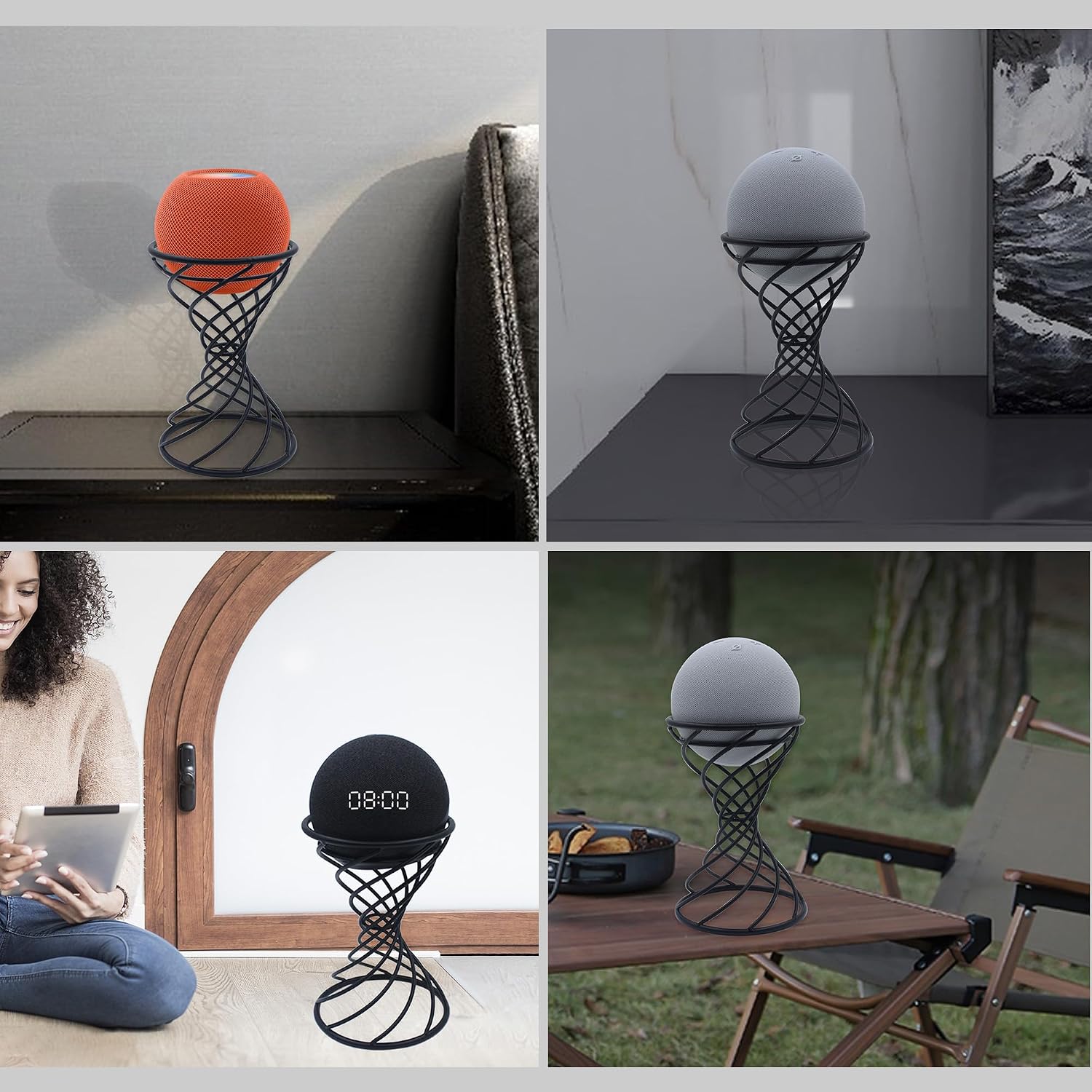 SOPORTE PARA PARLANTES DUTIPLUS SMART SPEAKER TABLE STAND PARA ECHO DOT 3RA/4TA/5TA GEN, APPLE HOMEPOD MINI Y GOOGLE HOME MINI - 5