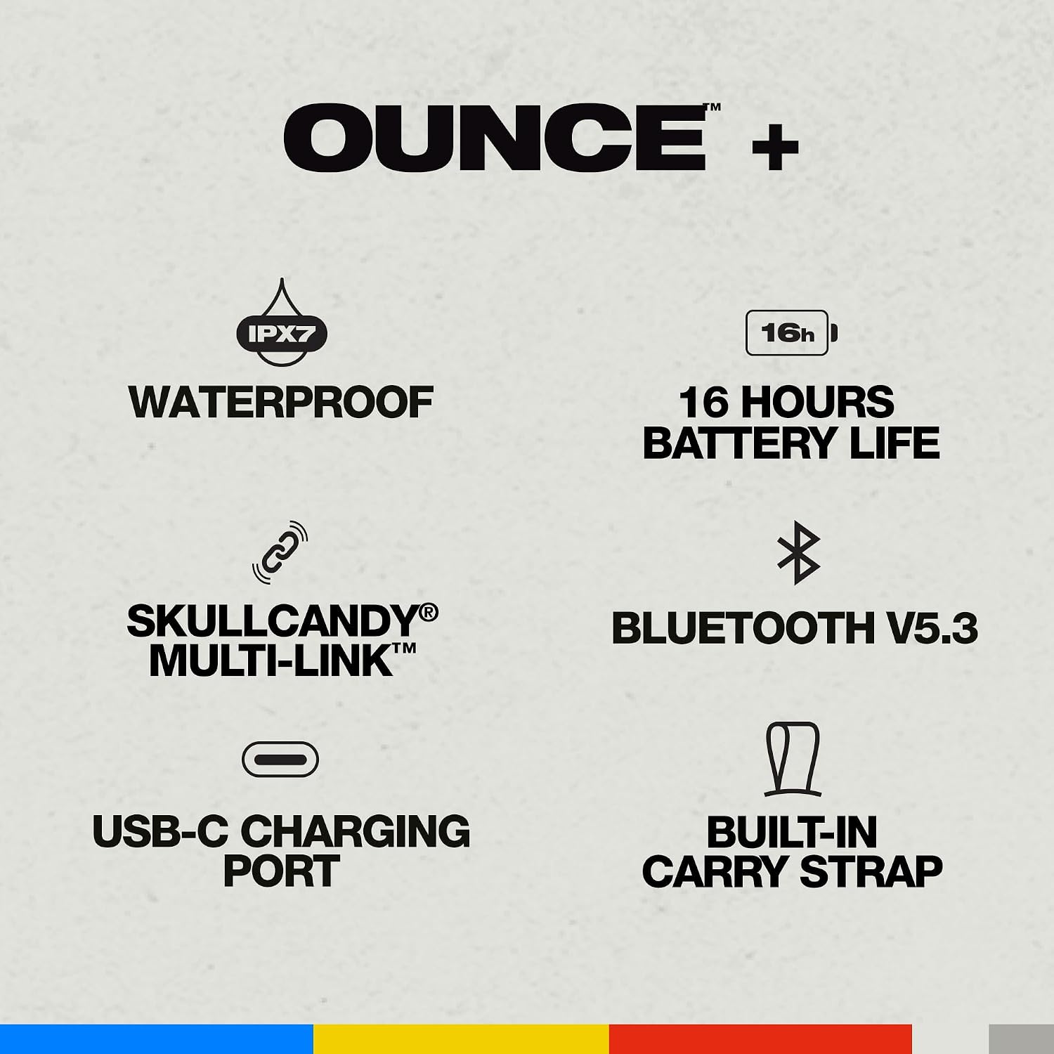 PARLANTE PORTÁTIL INALÁMBRICO SKULLCANDY OUNCE+ BLUETOOTH IPX7 NEGRO - 2