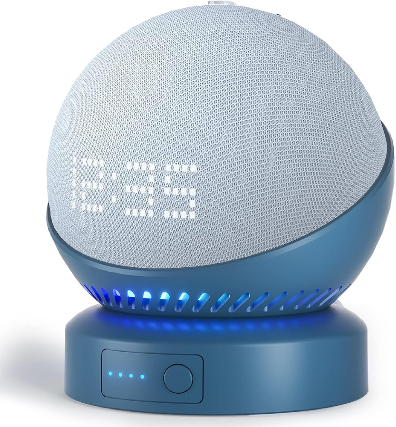 BASE CON BATERÍA PARA ECHO DOT 5TA Y 4TA GENERACIÓN Y HOMEPOD MINI AZUL - 1