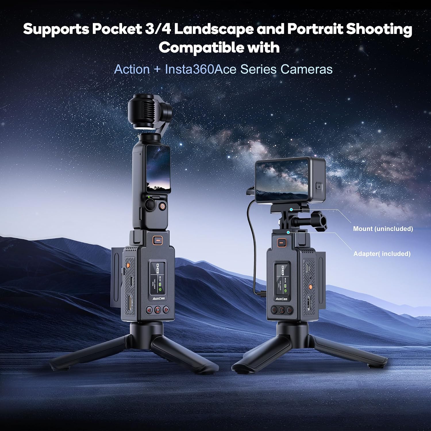 TRANSMISOR HDMI INALÁMBRICO AUXCAS PARA DJI POCKET 3/4, ACTION E INSTA360 - 2