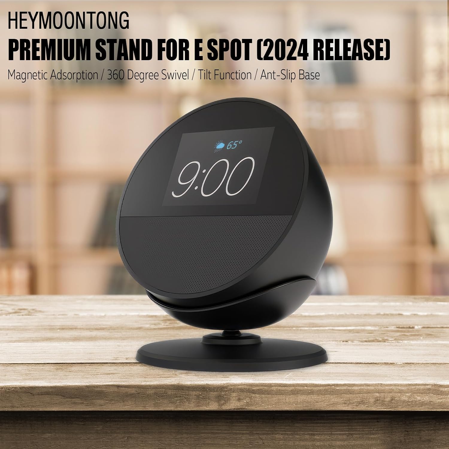 SOPORTE AJUSTABLE MAGNÉTICO PARA ESCRITORIO HEYMOONTONG PARA SPOT Y HOMEPOD MINI NEGRO - 2