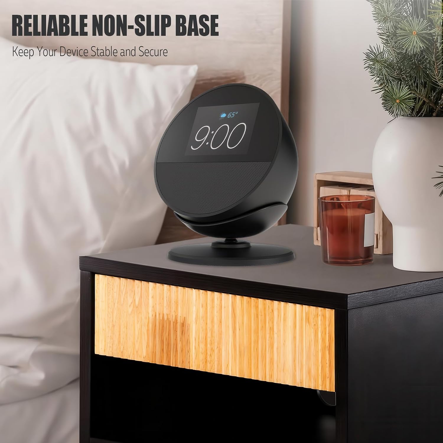 SOPORTE AJUSTABLE MAGNÉTICO PARA ESCRITORIO HEYMOONTONG PARA SPOT Y HOMEPOD MINI NEGRO - 5