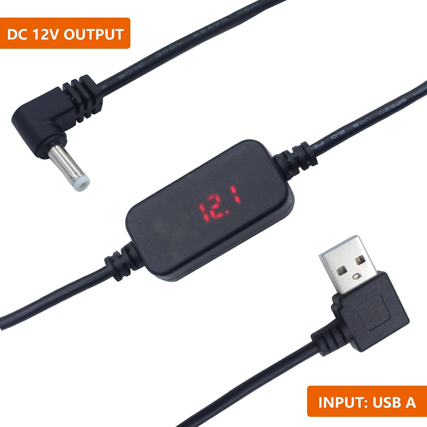 CABLE ADAPTADOR CARGADOR USB A A DC PARA ECHO DOT 3RA/4TA/5TA GEN Y ECHO SPOT NEGRO - 5