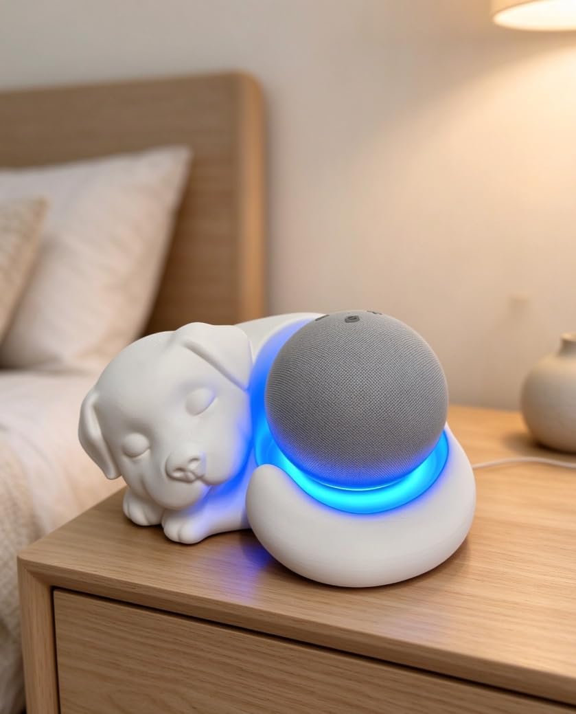 SOPORTE PARA PARLANTE MSYWICWHI MODELO SLEEPING PUPPY BLANCO COMPATIBLE CON ECHO DOT - 2