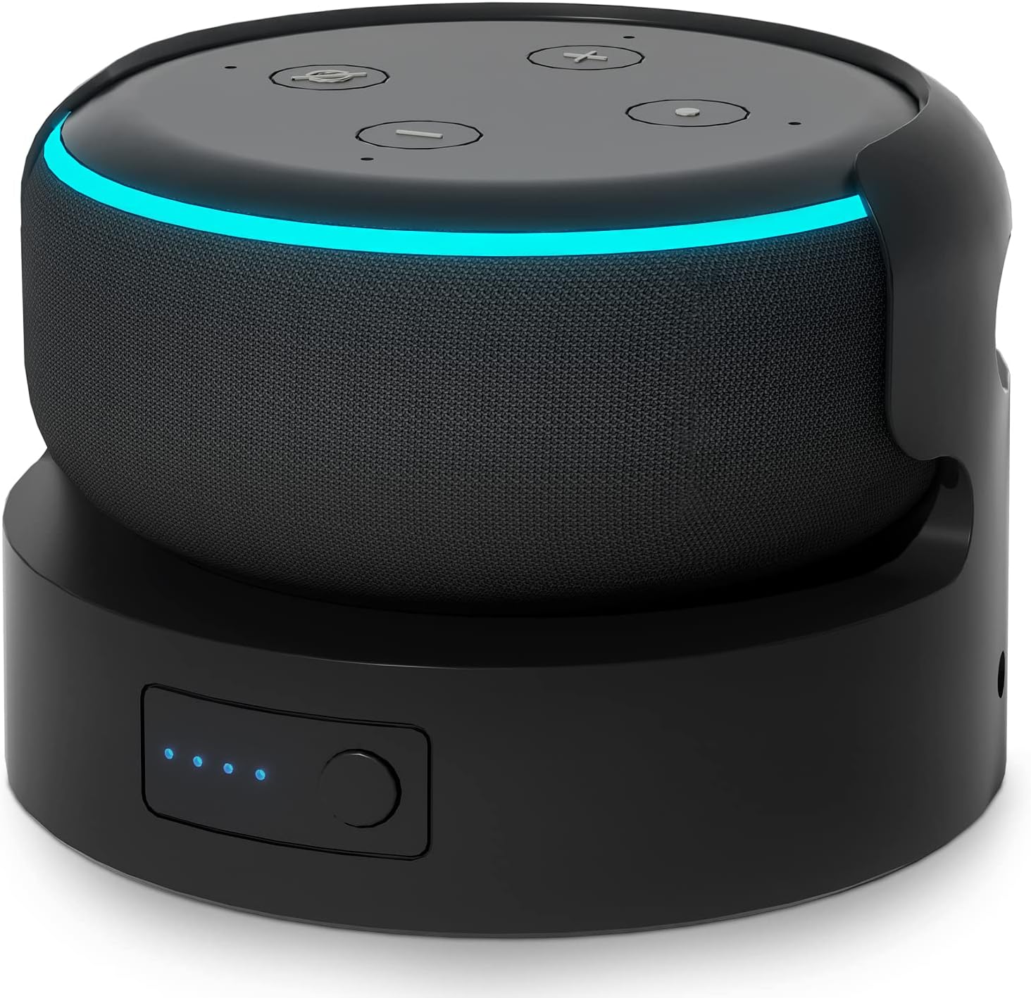BASE CON BATERÍA PARA ECHO DOT 3RA GEN LIBOER 5200MAH NEGRA - 1