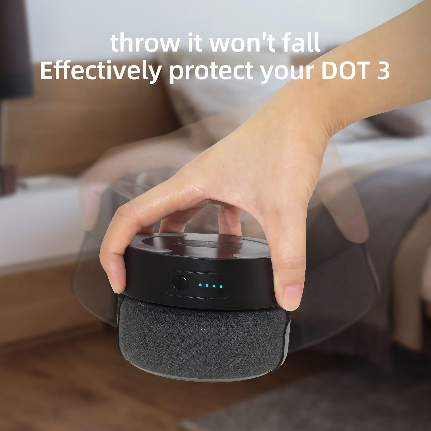 BASE CON BATERÍA PARA ECHO DOT 3RA GEN LIBOER 5200MAH NEGRA - 5