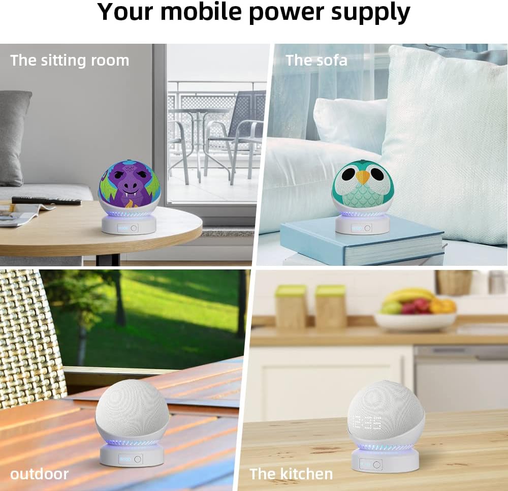 BASE CON BATERÍA PARA ECHO DOT 5TA Y 4TA GENERACIÓN Y HOMEPOD MINI BLANCO - 5