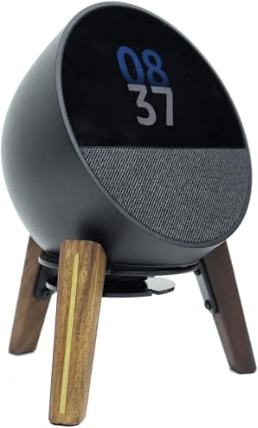 SOPORTE DE ESCRITORIO PARA PARLANTES ALLOERY BLACK WALNUT CON TIRA METÁLICA - 1