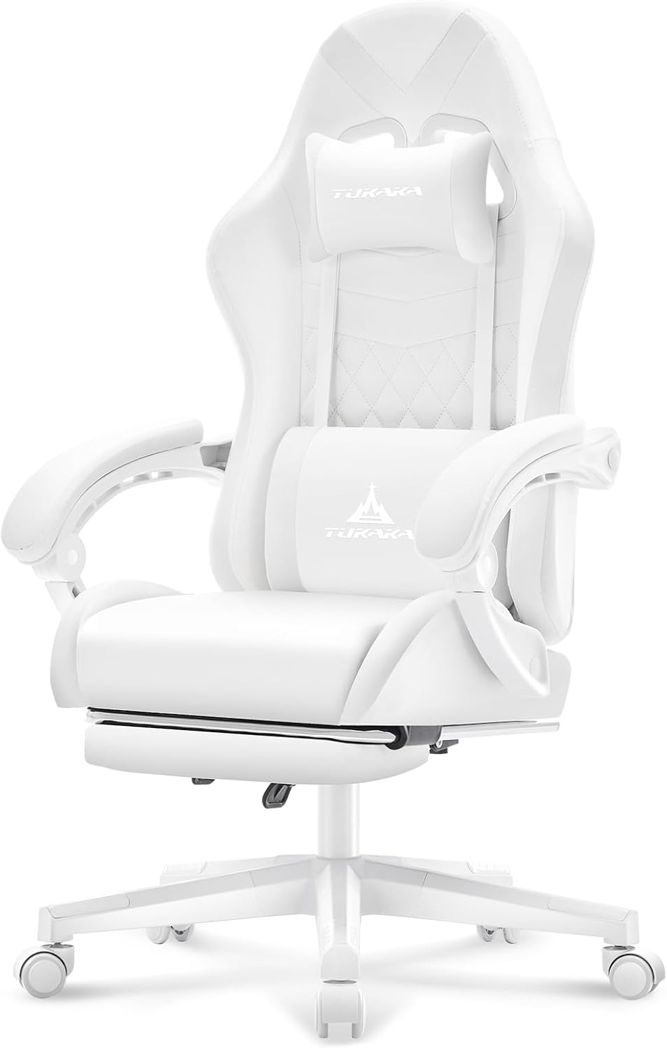 SILLA DE OFICINA TUKAKA GAMING BLANCA CON MASAJE Y REPOSAPIÉS - 1