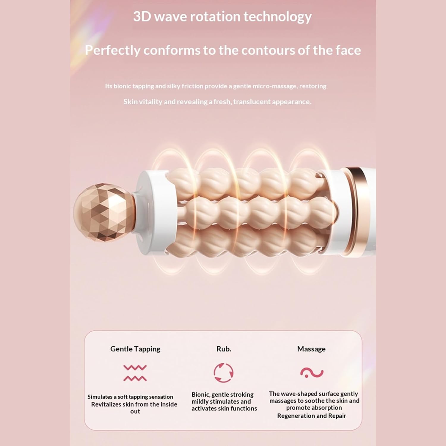 RODILLO MASAJEADOR FACIAL Y DE CUELLO 3D WAVE - 3