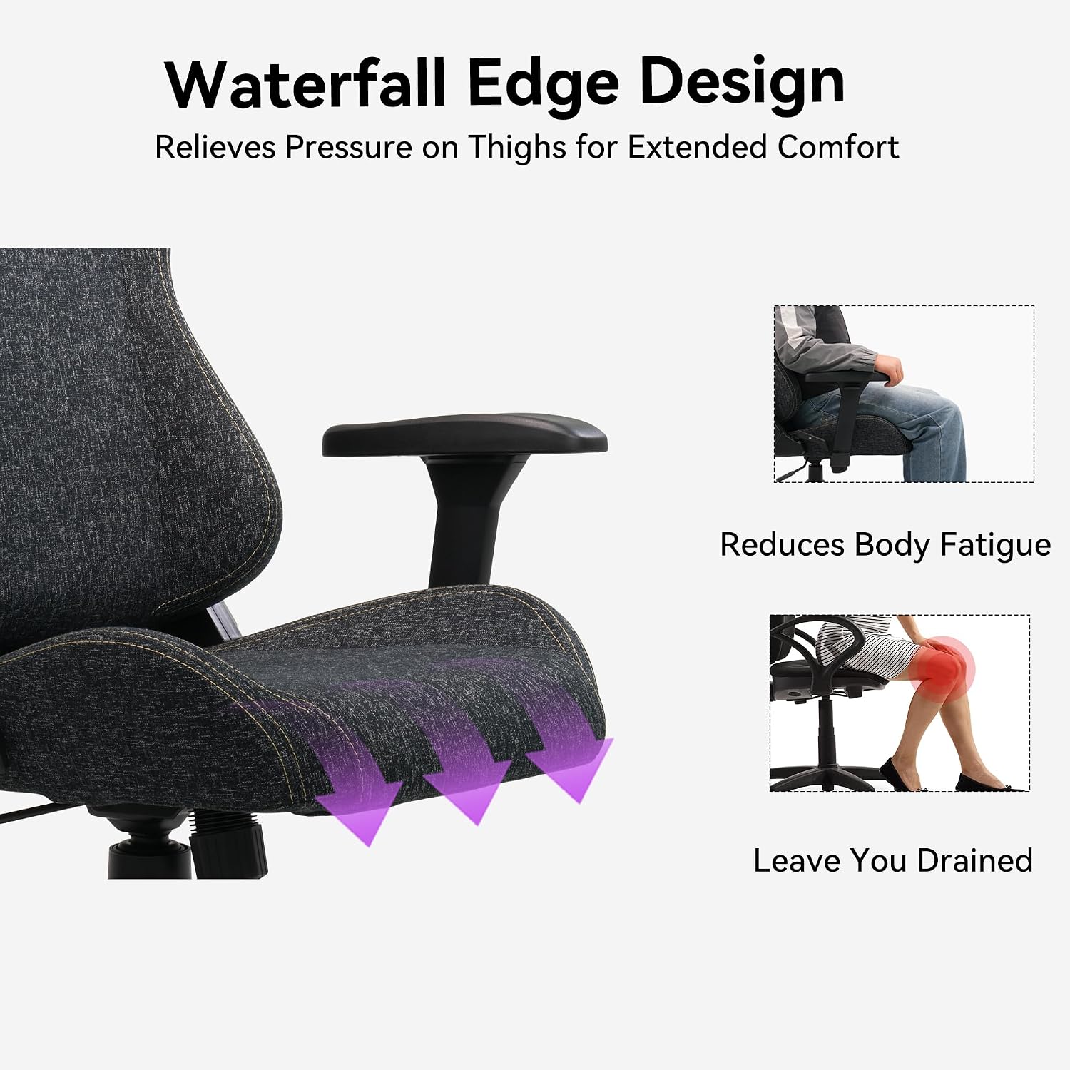 SILLA DE OFICINA VENTUVIBE GAMING CON REPOSABRAZOS 4D AJUSTABLES Y RESPALDO RECLINABLE 170° - 5