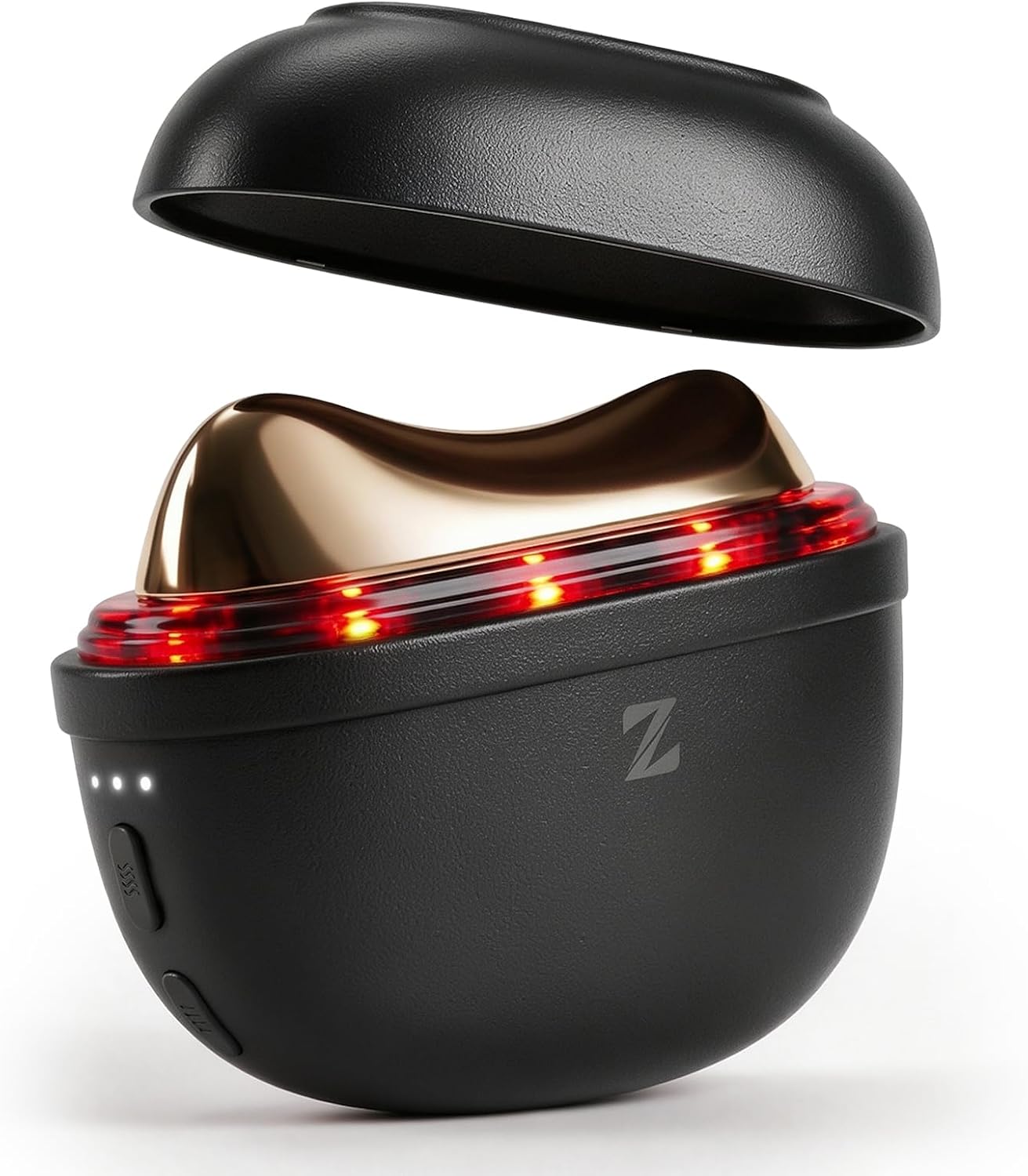 MASAJEADOR FACIAL ELÉCTRICO ZSP GUA SHA CON LUZ ROJA Y CALOR NEGRO - 1